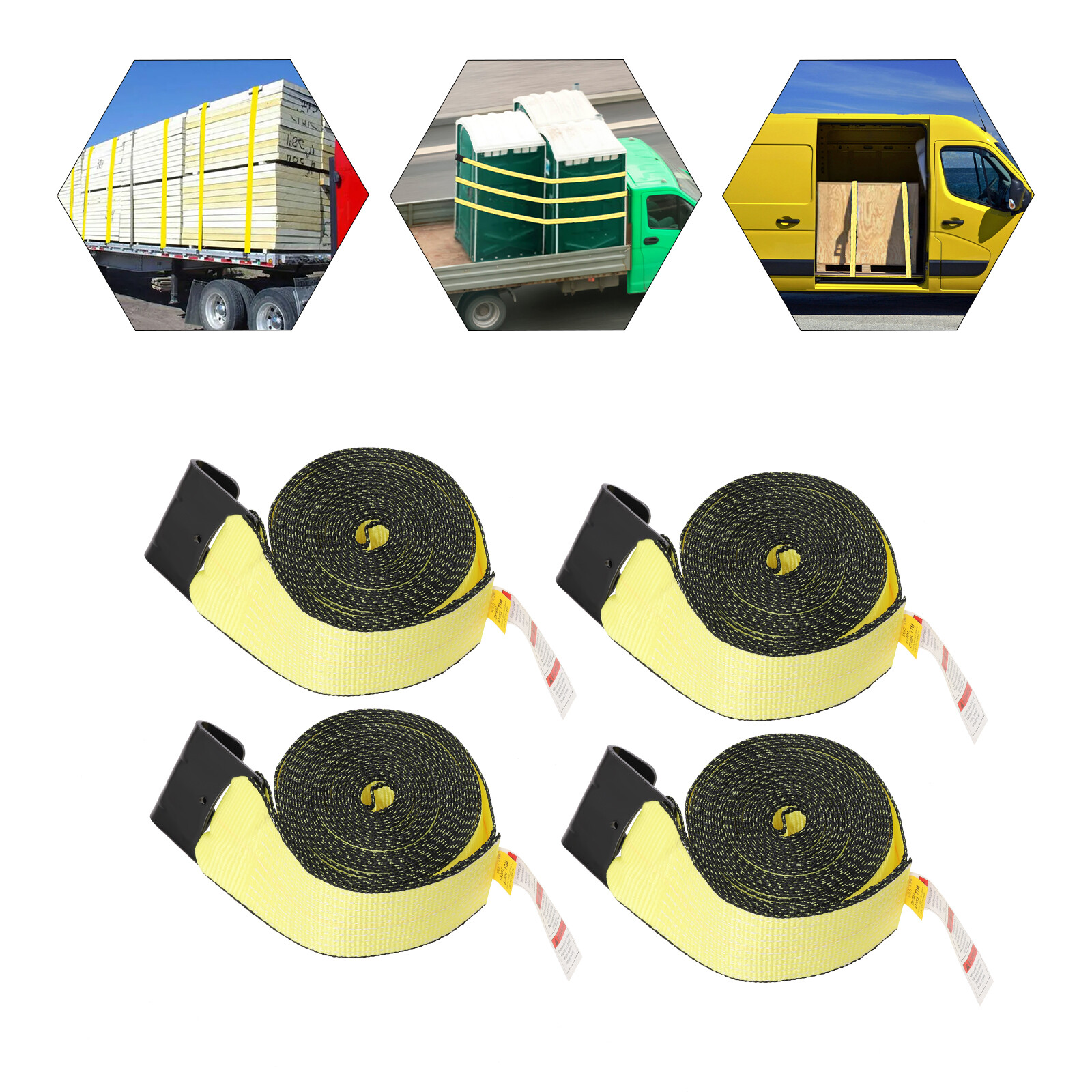 4x 4"x30' Winch Straps Flatbed Truck Trailer Tie Down Binder Strap w