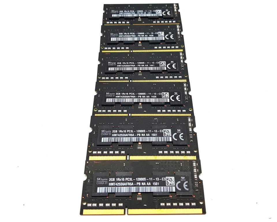 Hynix 6x2GB PC3L-12800S DDR3 SODIMM 204pin Apple Laptop Memory HMT425S6AFR6A-PB - Image 3 of 4