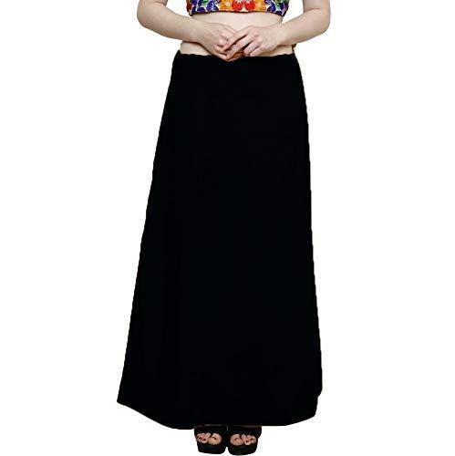 Women's Saree Cotton Inskirt Free Size Underskirt Petticoat Black Color