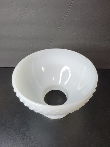 Vintage Milk Glass White Hobnail Lamp Shade 8" Hurricane Shape MCM - Picture 6 of 11
