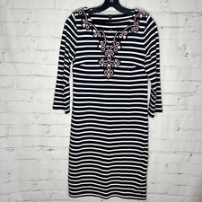 Talbots Size Small Blue Striped Dress