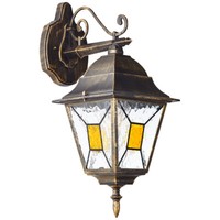 Brilliant Janel AußEn Wand Leuchte Laterne HäNgend Schwarz Gold IP44 Dimmbar