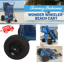Tommy Bahama Beach Balloon Tires Cart Oversized Mesh Storage