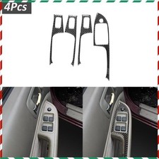 Real Carbon Fiber Window Lift Switch Panel Cover Trim For Honda Civic 2001-2005