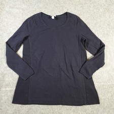 J. Jill Sweater Womens Extra Small Petite Crew Neck Navy Blue Long Sleeve Jumper