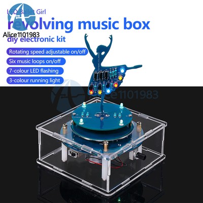 DC 5V Rotating Ballet Girl Music Box PCB DIY Kits Soldering Project Practice