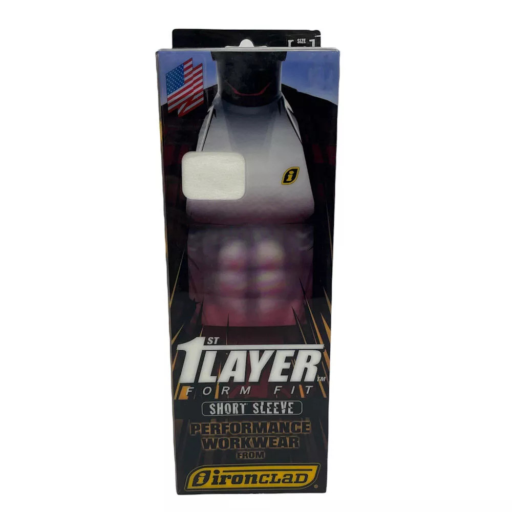 Мужская рубашка с коротким рукавом Ironclad Mens 1st Layer Form Fit белого цвета, XL