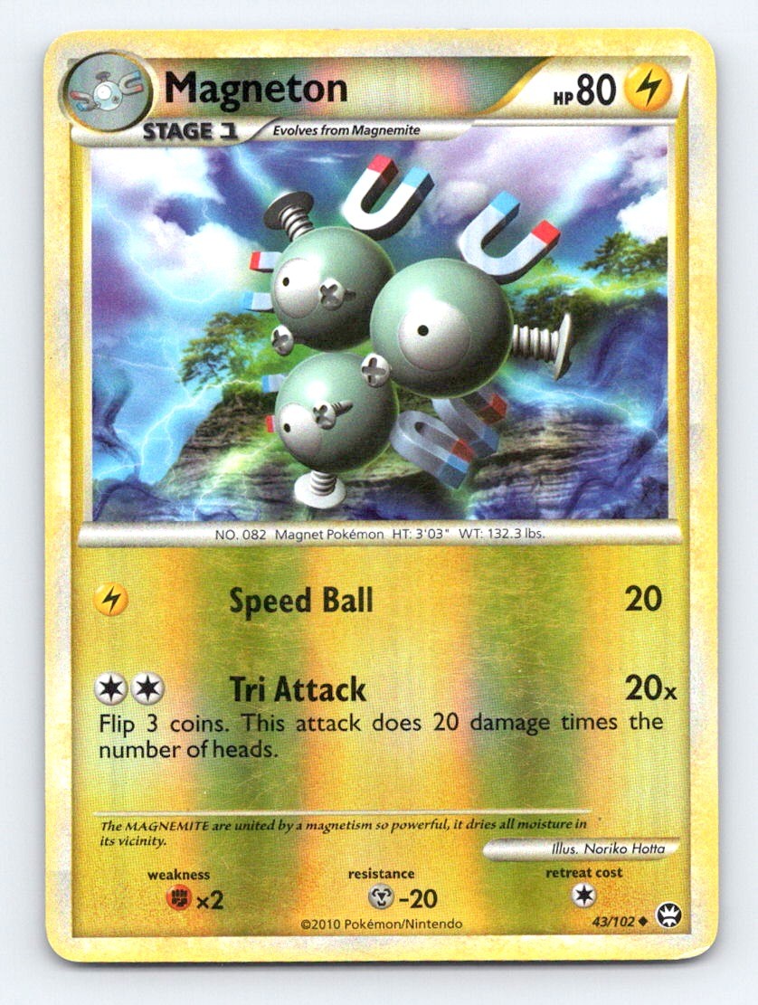 Magneton 43/102 Uncommon HGSS Triumphant Pokemon Reverse Holo Lightly Played