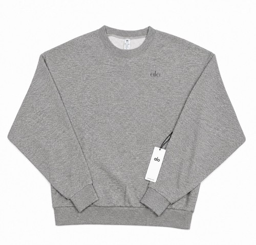 Alo Yoga Accolade Crewneck Sweatshirt Heather Grey U3031RG New With Tags