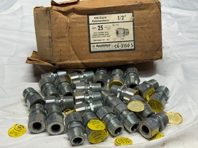 Appleton CG-3150S 1/2'' Steel Cord Connector Strain Relief .312-.437 Lot of 24