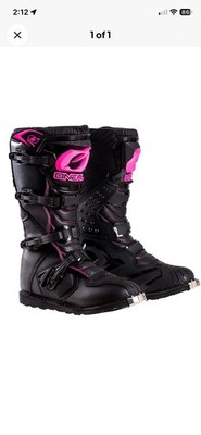 ONeal 0325-708 Rider Womens Boots 8 Black Pink Motocross Atv Shoes, Boot New