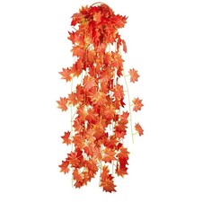 90 Feet 12 Strands Artificial Fall Maple Leaves Garland Autumn Fake Leaf Vine...