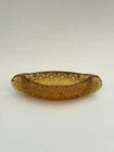 Fenton Daisy Button Amber Glass Canoe Ash Tray, Trinket Dish, Vintage MCM