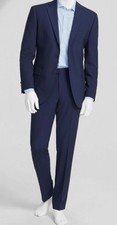 DKNY Men's Blue Solid Nested Modern-Fit Jacket Pants 2-Piece Suit Size 42R 35W