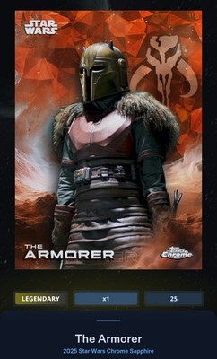 The Armorer Orange 25cc Legendary Star Wars Card Trader Chrome Sapphire