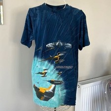 Star  Wars Naboo fighters mens XL tie dye blue T-shirt double stitch Vintage vtg