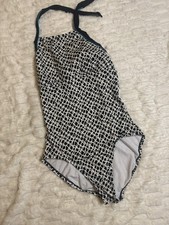 Nike Womens Black White Geometric Halter One ...