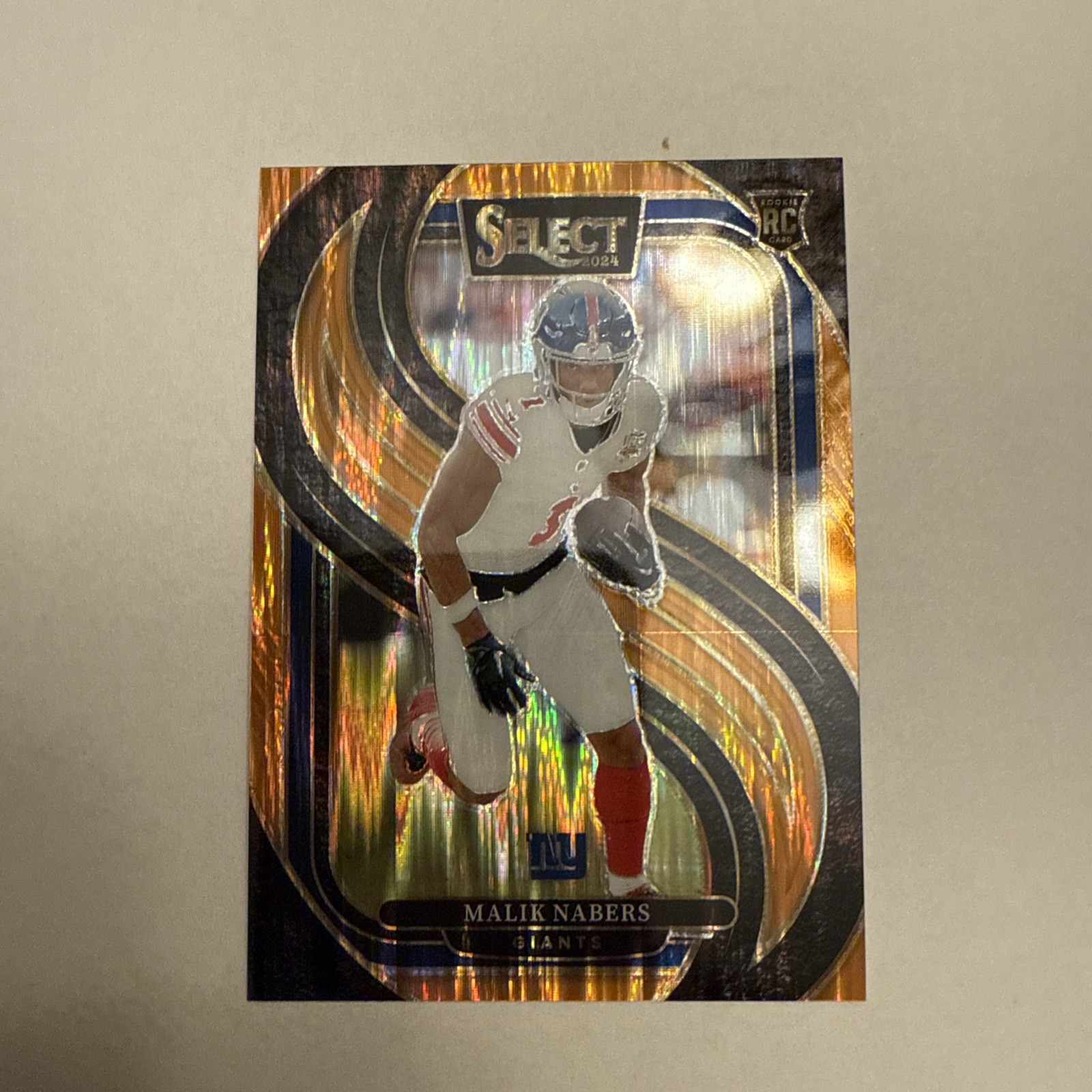 2024 Select Premier Level Malik Nabers Orange Prizm Shock /399 Print Line