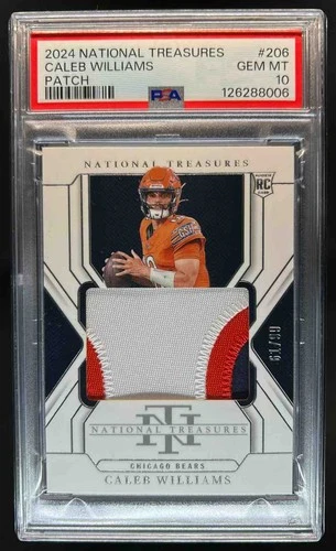 2024 National Treasures Caleb Williams Rookie Patch RC #/99 Bears PSA 10