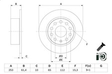 1X Bremsscheibe für BOSCH 0 986 479 E00 OCTAVIA III (5E3, NL3, NR3) 1 2016-202