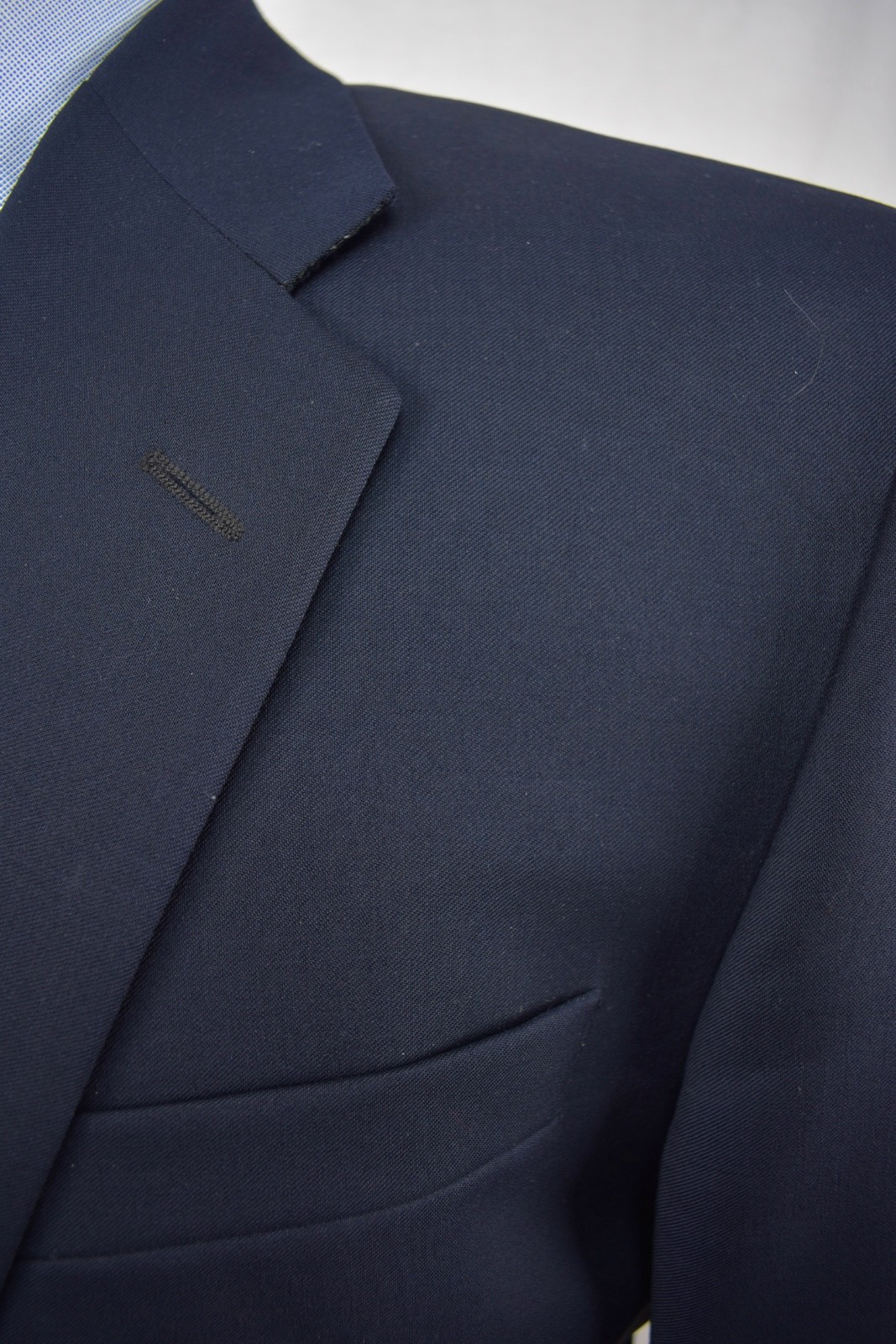 Hickey Freeman Solid Navy Blue Wool/Cashmere Blen… - image 4