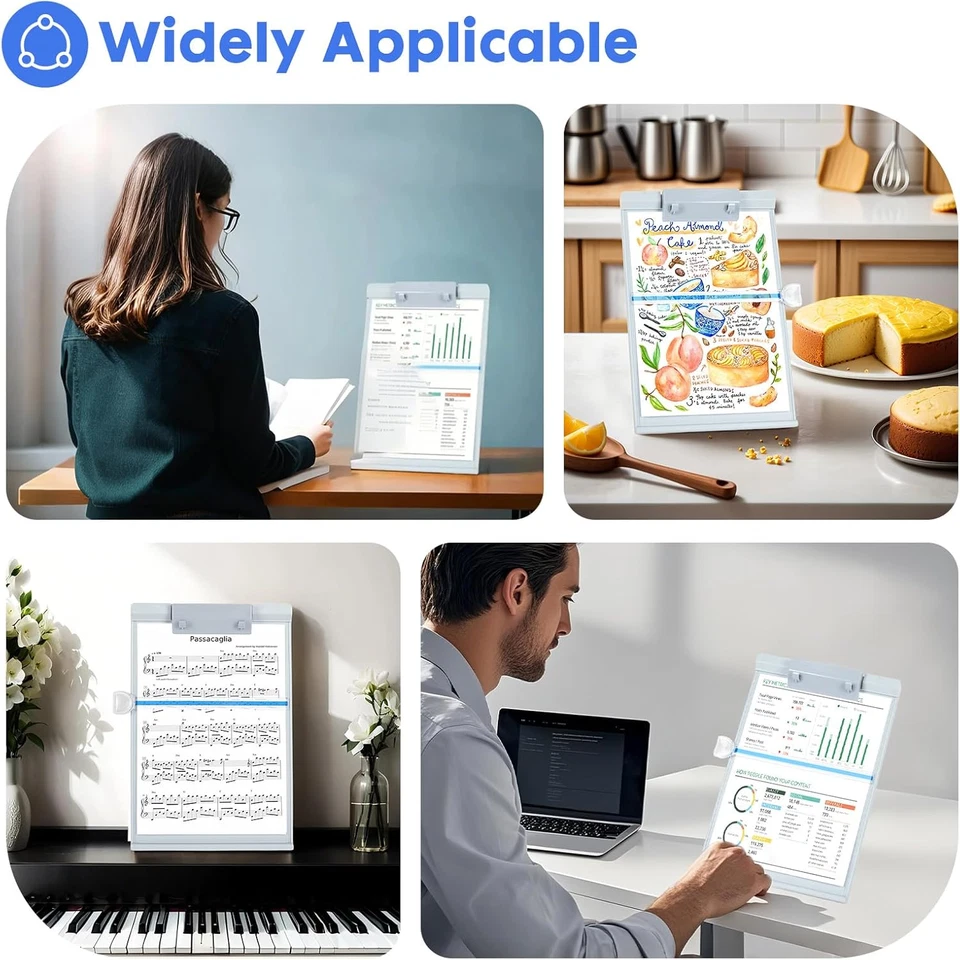 Document Holder Paper Stand with 7 Adjustable Positions, Grey Paper Holder Stand - Image 2 of 4
