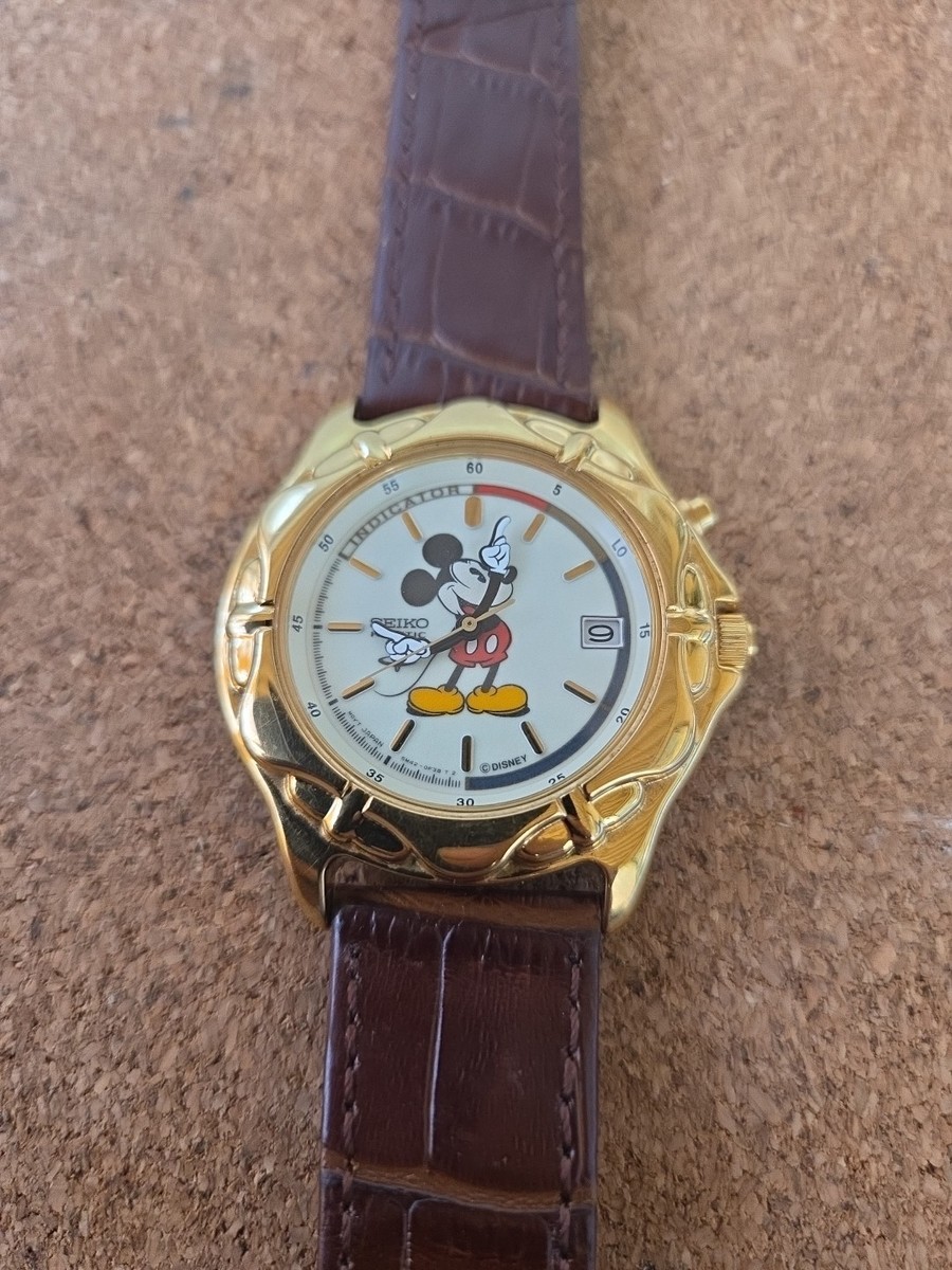 RARE MEN'S SEIKO MICKEY MOUSE KINETIC 5M42-0C19 8.5