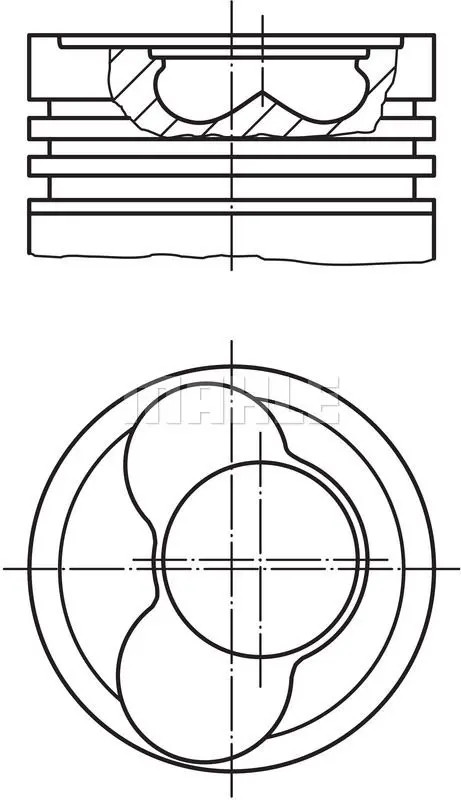 MAHLE 030 58 02 Pistone senza canale raffreddamento, per cilindro 1-2 - Immagine 2