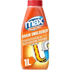 Max Strength Drain Unblocker 1L - Heavy Duty Sink, Shower, Plughole 1 x 