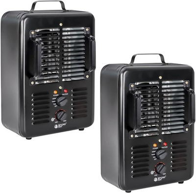 #ad 2 PACK Milkhouse Space Electric Heater 1300W 1500W w Thermostat 3 Heat Settings $84.95