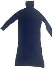 ribbed knit turtleneck mini sweater dress black Size Small SHEIN Cozy Lounge