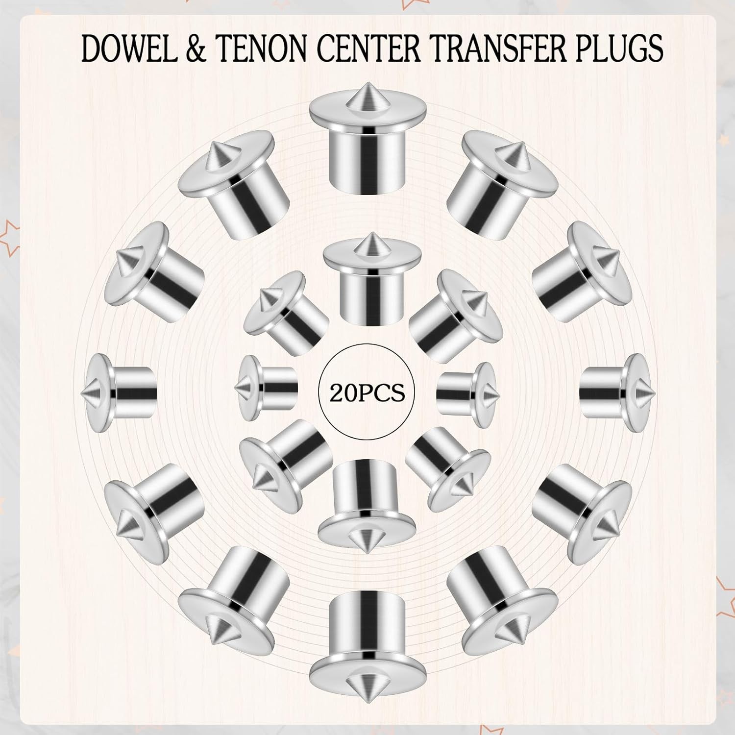 Dowel Pins Center Point Set, and Tenon 1/4", 5/16", 3/8" 1/2" 