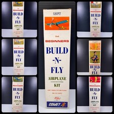 Lot of 7 Comet Build-N-Fly Flying Balsa Model Airplane Kits 6 Are NIB DF8