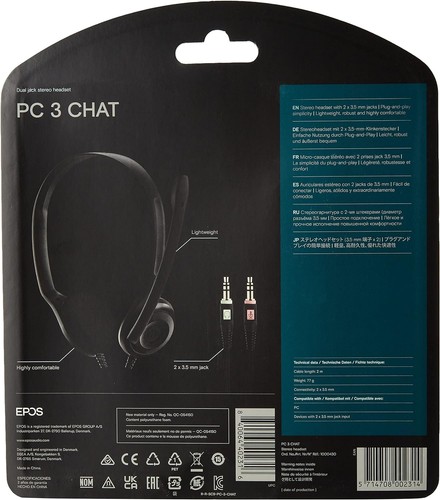 Sennheiser PC 3 Chat - Durable On-Ear Wired Headset - Noise Cancelling Microphon - Afbeelding 2 van 10