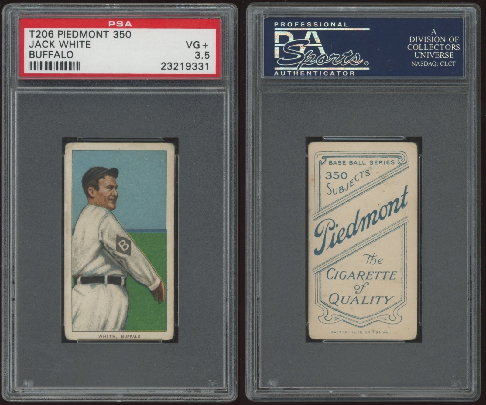 Jack White - Buffalo Bisons - T206 Piedmont 350 - PSA 3.5 - Follow Through