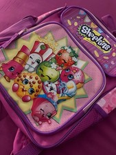 Shopkins Kids Lunch Bag Pink/Purple Cartoon P...