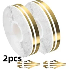 2 Rolls×32 Ft Car Pinstriping Tape, Car Vinyl Tape Stripe Decal, Gloss gold