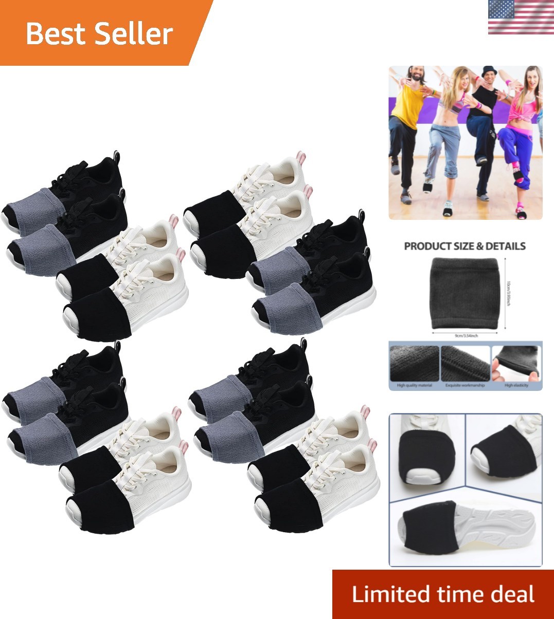 8 pares de fundas para zapatos de baile sobre calcetines para bailarinas mujeres