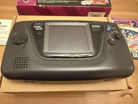 SEGA Game Gear Black Handheld Color Screen w/ Box Manuals Sonic the Hedgehog 2