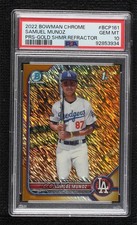 2022 Bowman Chrome Gold Shimmer Refractor 40/50 Samuel Munoz PSA 10 GEM MT 0i7f