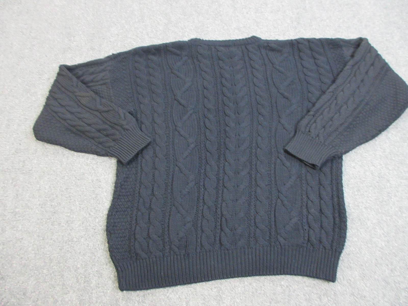 Peregrine Sweater Mens Large Blue Cable Knit Wool Fisherman Crewneck England