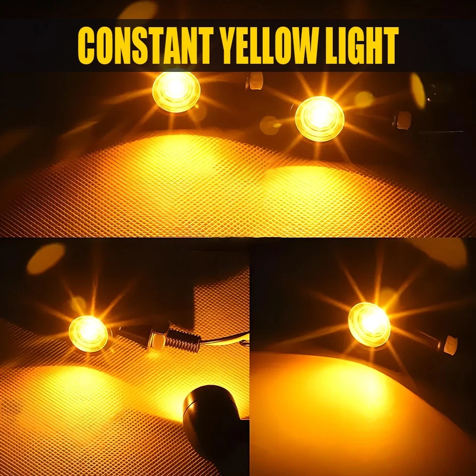 Señales de luz de giro LED AUXILIAR para motocicleta ámbar mini indicador de bala universal Foto 3 de 4