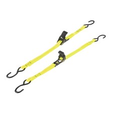Boat Trailer Transom Ratchet Tie Down Straps 1"x5' 1763lbs with S Hook Yellow