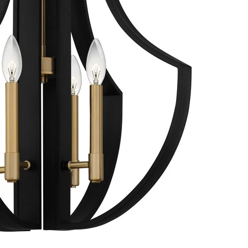 Matte Black Four Light Pendant from the Quoizel Pendant Collection - Picture 5 of 6