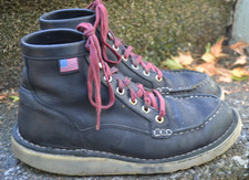 Danner Bull Run Moc Toe 6" Black Leather Work Boots Womens 7 M Made in USA