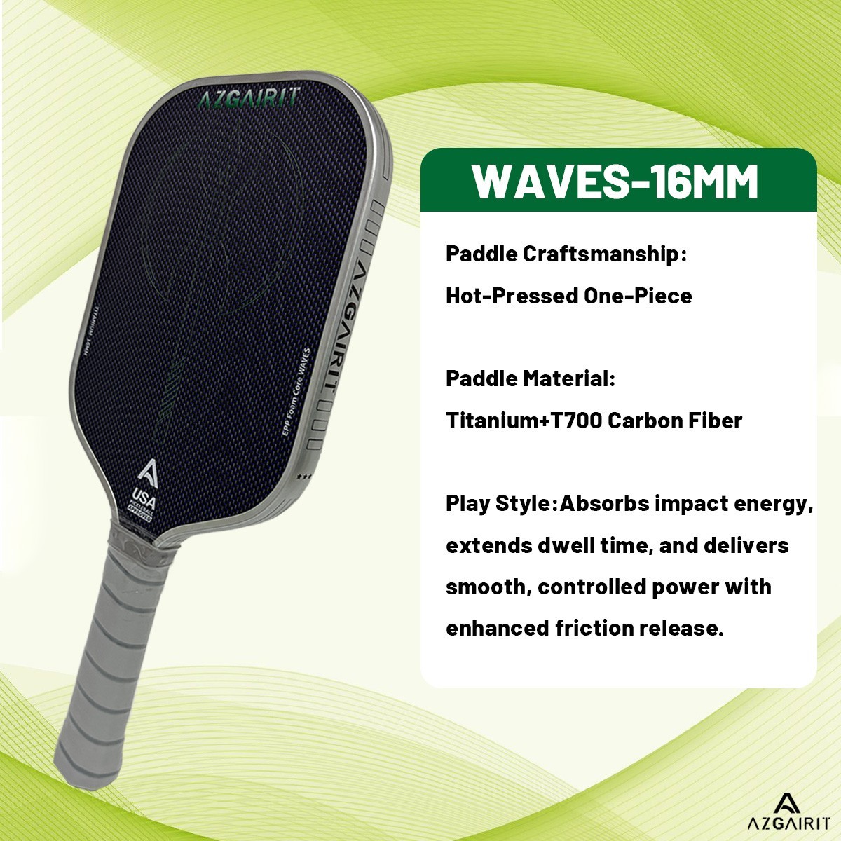 Pickleball Paddle Full-Foam Core Waves | Titanium Reinforced