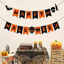 Happy Halloween Banner for Halloween outdoor Indoor Party Decorations Horror