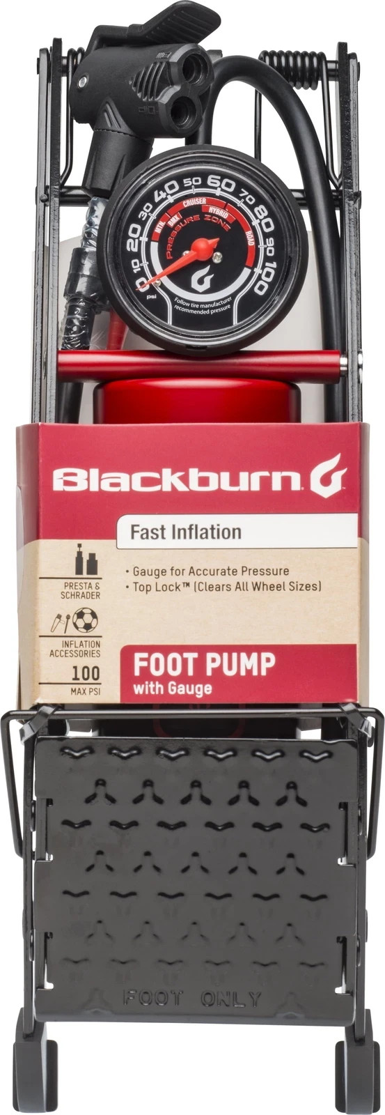 Blackburn Bicycle Foot Pump w/ Pressure Gauge Presta & Schrader Valves FreeShip