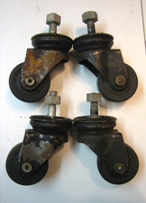4 Vintage Colson Threaded Swivel Caster 2.5" Diameter x 4" Tall USA