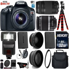 Canon EOS Rebel T6 DSLR Camera 18-55mm  75-300mm Lenses Pro Bundle 02